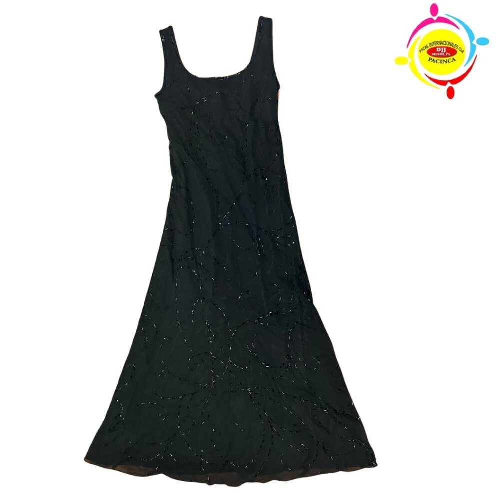 *JONES NEW YORK BLACK LONG ELEGANT DRESS
